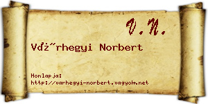 Várhegyi Norbert névjegykártya